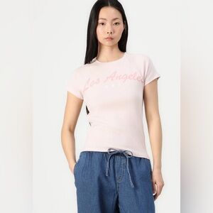 Hollister Los Angeles Graphic Baby Tee Light Pink Size XL